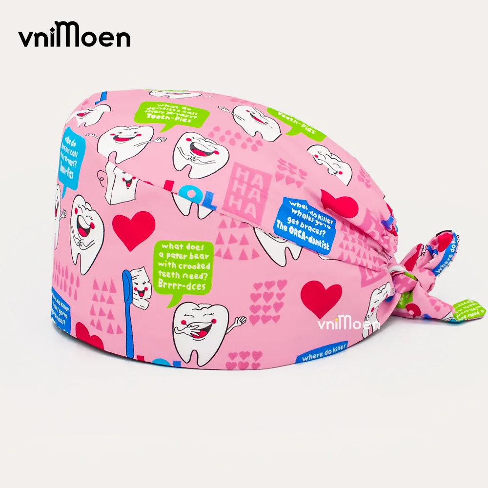 Uitverkoop hoge kwaliteit one size multi color chirurgische cap tandarts werk schoonheidssalon dierenwinkel katoen scrub cap verpleegster hoed