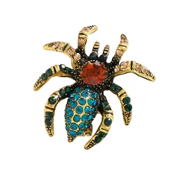 Fashion Halloween Insect Spider Brooch Pins Inlaid Rhinestone Metal Brooches for Women Jewelry Party Wedding Gifts