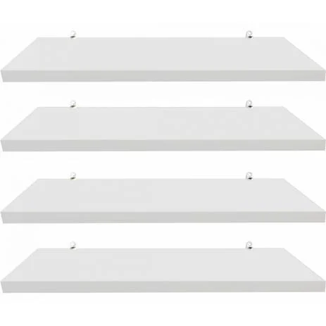 Kit 4 Shelves 30x15cm White Niches Living Room Bedroom Kitchen Bathroom Decorative