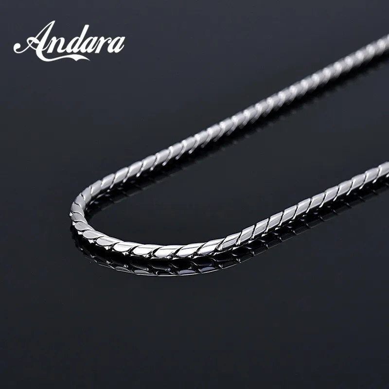 Andara Hot Popular Fine 3MM Twisted Rope Chain 925 Sterling Silver Necklace For Woman Men'S Holiday Gifts Party Wedding Jewelry