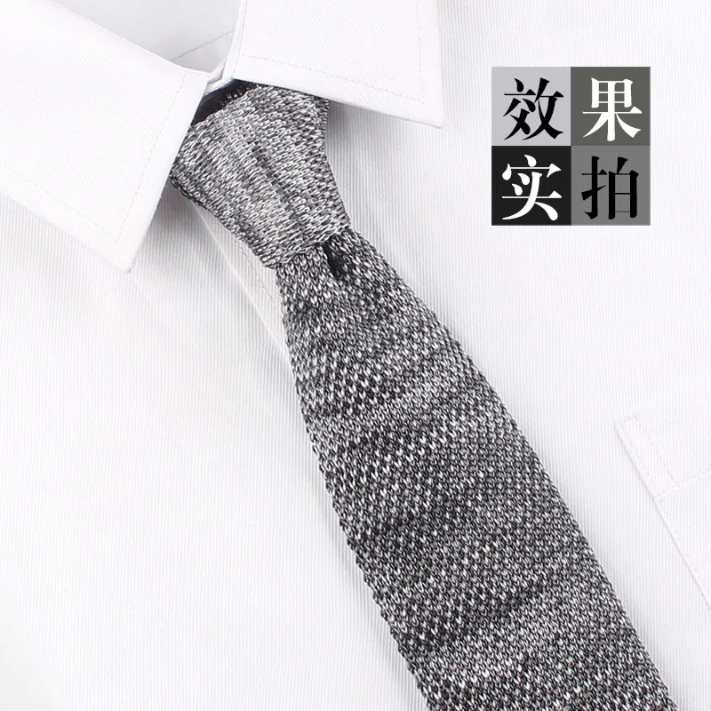 New 6cm Vintage Slim Knit Tie for Men Business Leisure Skinny Necktie Burgandy Colorful Striped Dots Fashion Retro Ties Corbatas