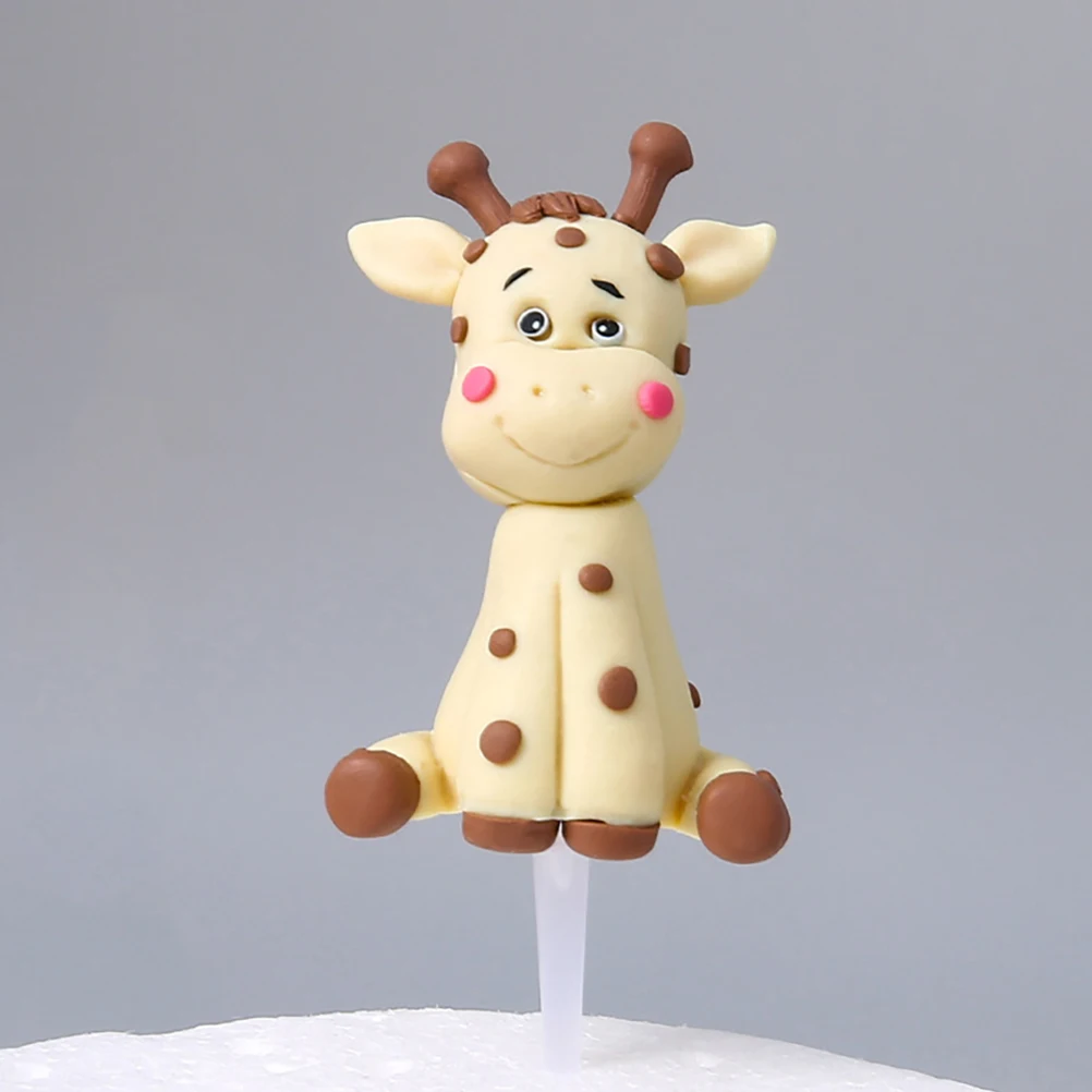 

5Pcs Birthday Cake Toppers Animals Picks Cartoon Cake Decoration Dessert Inserts Party Supplies Dessert Topper