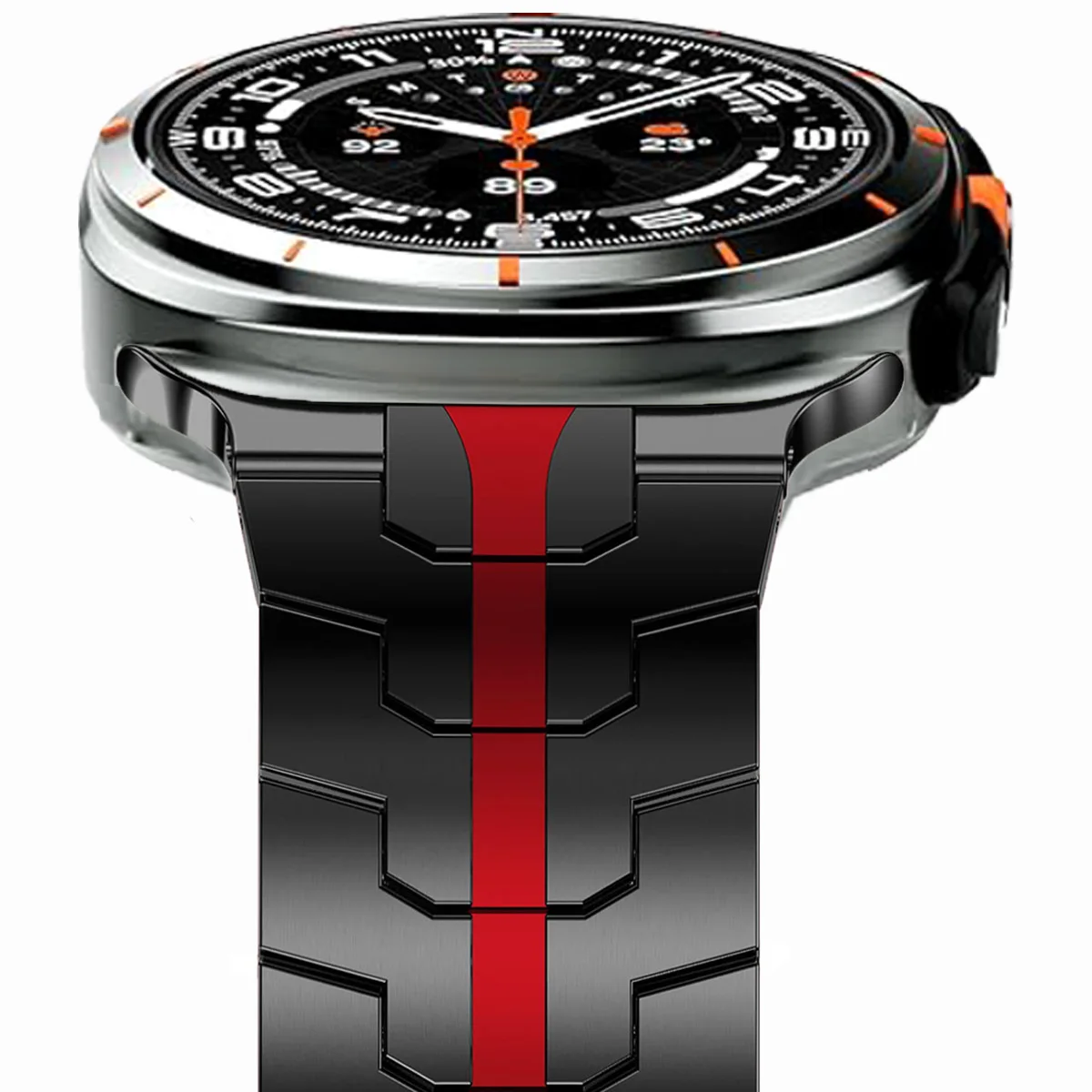 Luxuriöses Edelstahlarmband für Samsung Watch8, Butterfly-Schnalle, Metall, gepanzertes Samsung Ultra-Armband – Detail 2