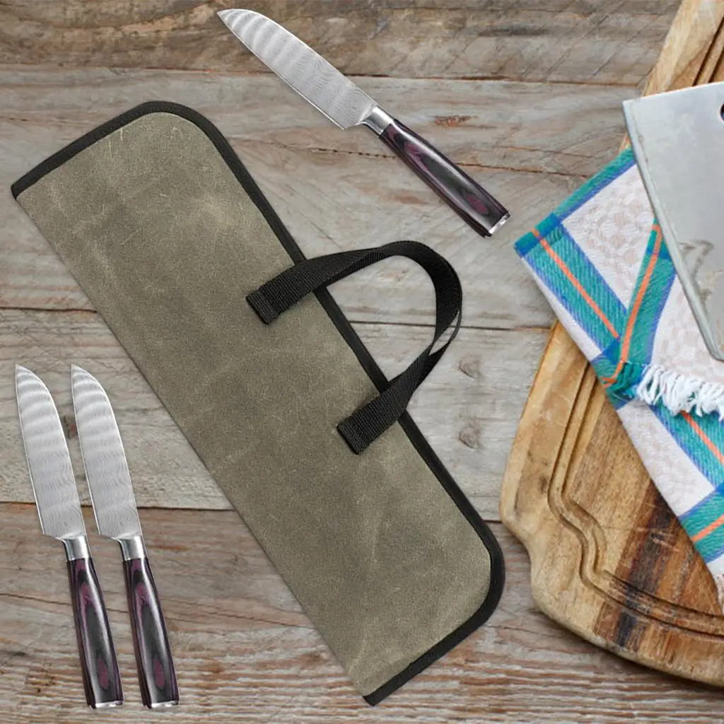 Canvas Chef Roll Kitchen Cooking Carry Case with Shoulder Strap