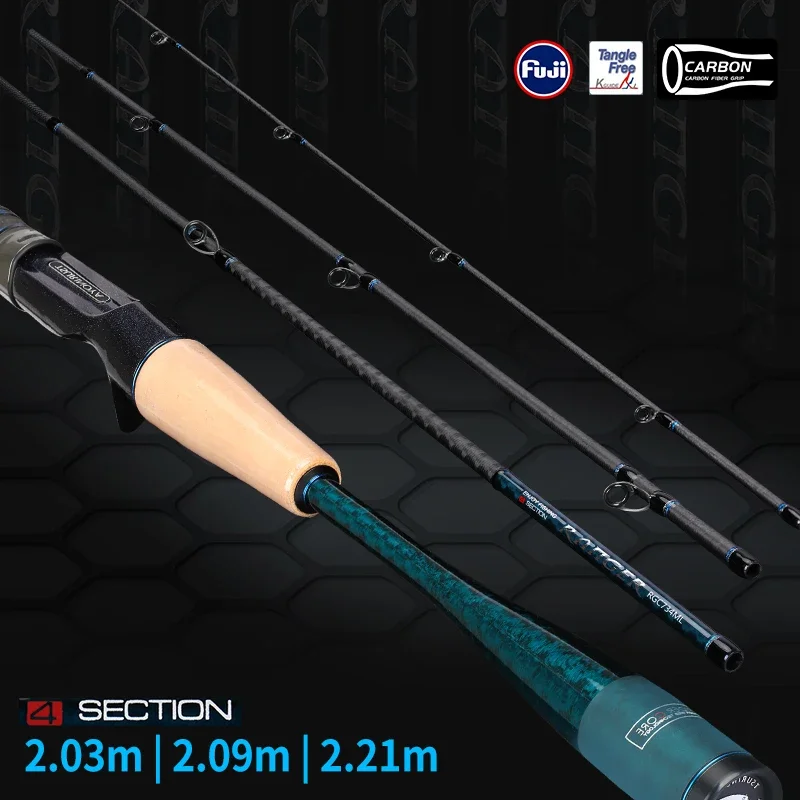 TSURINOYA Ultralight Portable 4Section Fishing Rod RANGER 2.03m 2.09m 2.21m Pike Bass Rod FUJI Guide Expedition Fishing Tackle