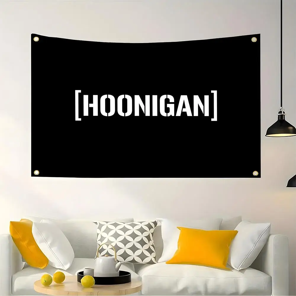 Hoonigan Racing car modification Flags Bedroom Living Room Wall Hanging Banner Cozy Tapestry Home Decor Gift