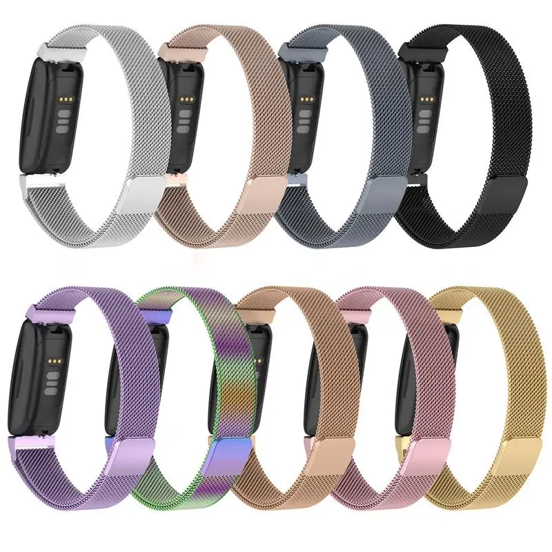 

Wristband Strap For Fitbit Inspire 2 3 Smartwatch Replacement Stainless Steel Mesh Magnetic Loop Bracelet Fitbit ACE 3 Kids Band