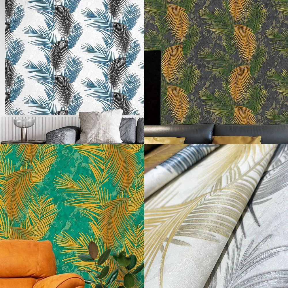 3D Tropical Banana Leaf Wallpaper Nordic Style Film Background Wall Thai Hotel Decorative Wall Mural for Southeast Asia Market
