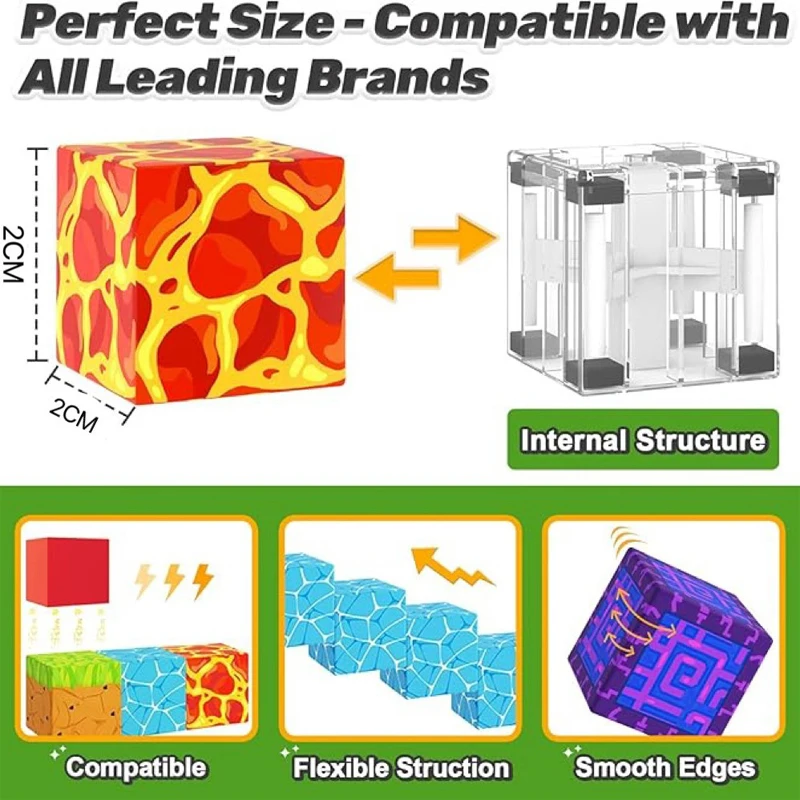 Alter ab 3 Jahren DIY Modell Kinder Magnetische Bausteine Mine World Magnet Cube Set STEM Montessori Sinnesspielzeug für Kinder Jungen Mädchen