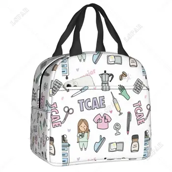 Enfermera en apuros médico enfermeira saco de almoço com isolamento térmico feminino recipiente de almoço para armazenamento de alimentos bento caixa