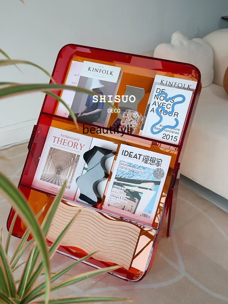 A139 Acrylic Magazine Rack Simple Book Shelf Nordic Simple Floor Display Product Propaganda Shelf