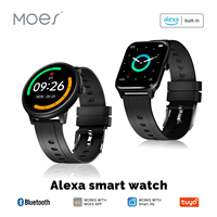 MOES Smart Watch Alexa Built-in Fitness Tracker Heart Rate/Blood Oxygen Monitor IP68 Waterproof 1.28-inch/1.69-inch Touchscreen