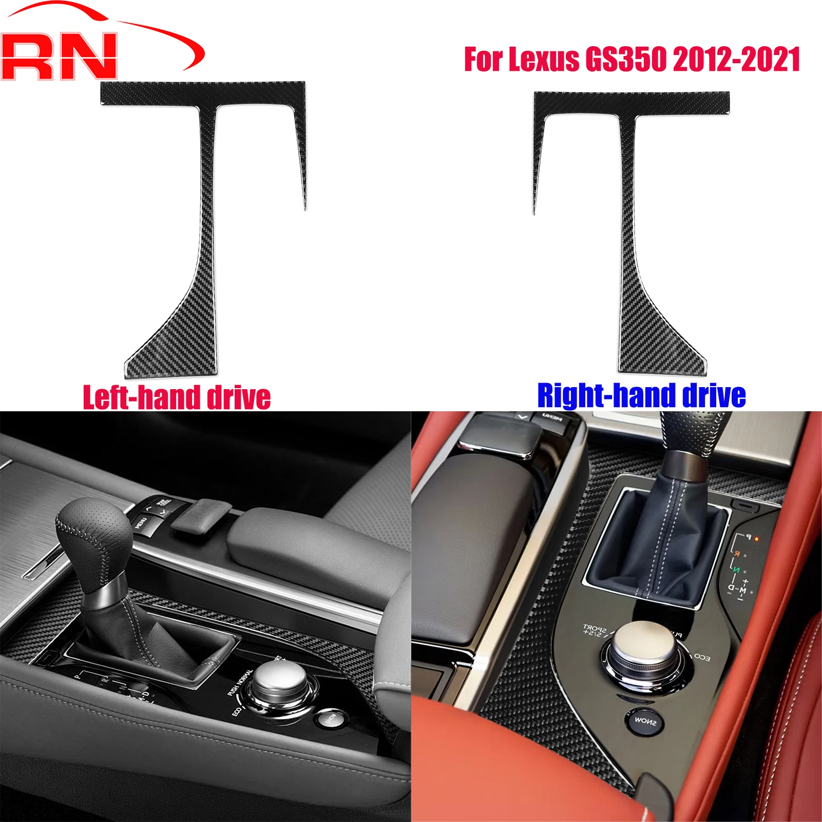 

For Lexus GS350 2012-2021 Modified Carbon Fiber Car Gear Panel Frame Interior Decoration Accessory Sticker