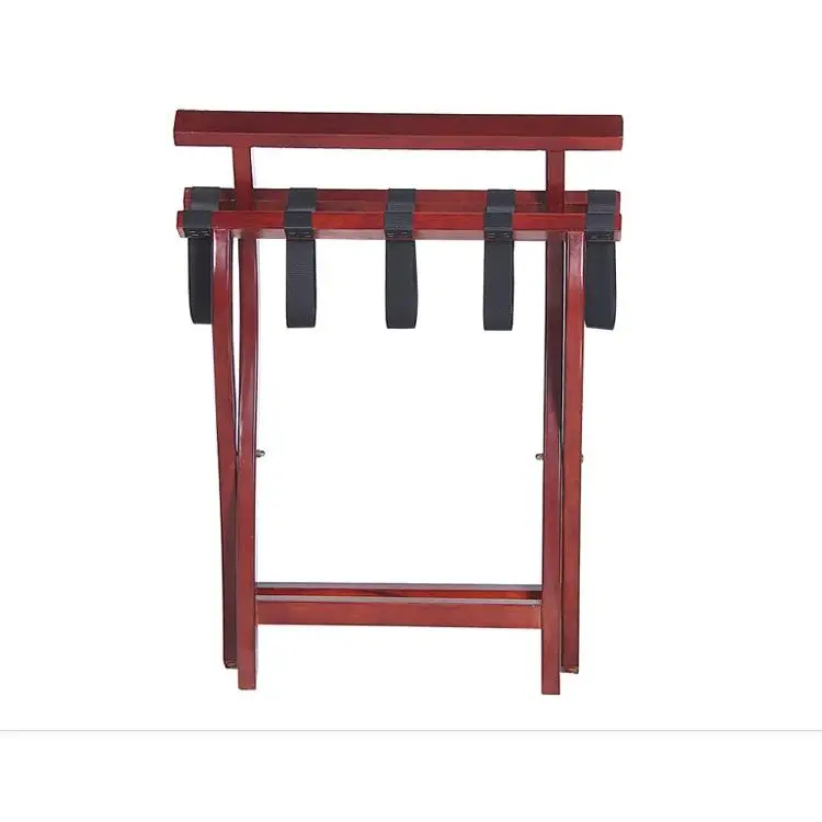 رف أمتعة من الخشب الصلب رف من الفولاذ المقاوم للصدأ قابل للإزالة للفندق #4