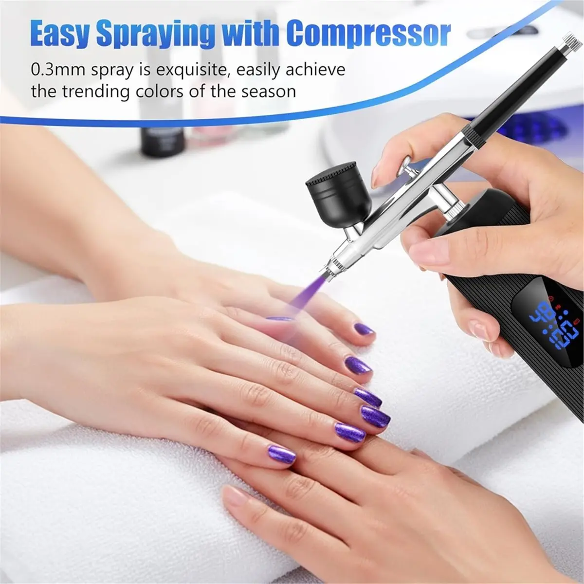 

Набор для аэрографии ABYA с компрессором, 28/38/48 PSI, высокое давление, без засоров, с соплами 0.3/0.5 мм, для кондитерских изделий, макияжа, рисования