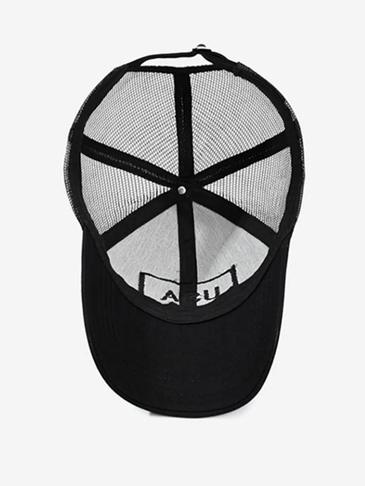Outdoor-Trucker-Kappe für Herren mit gesticktem Flaggen-Tarnpflaster und Klettverschluss – Detail 8