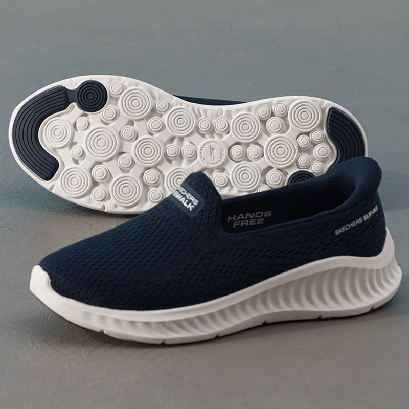 Женская обувь Skechers, дышащая спортивная обувь из сетки, удобная повседневная обувь, прогулочная обувь без шнуровки 12