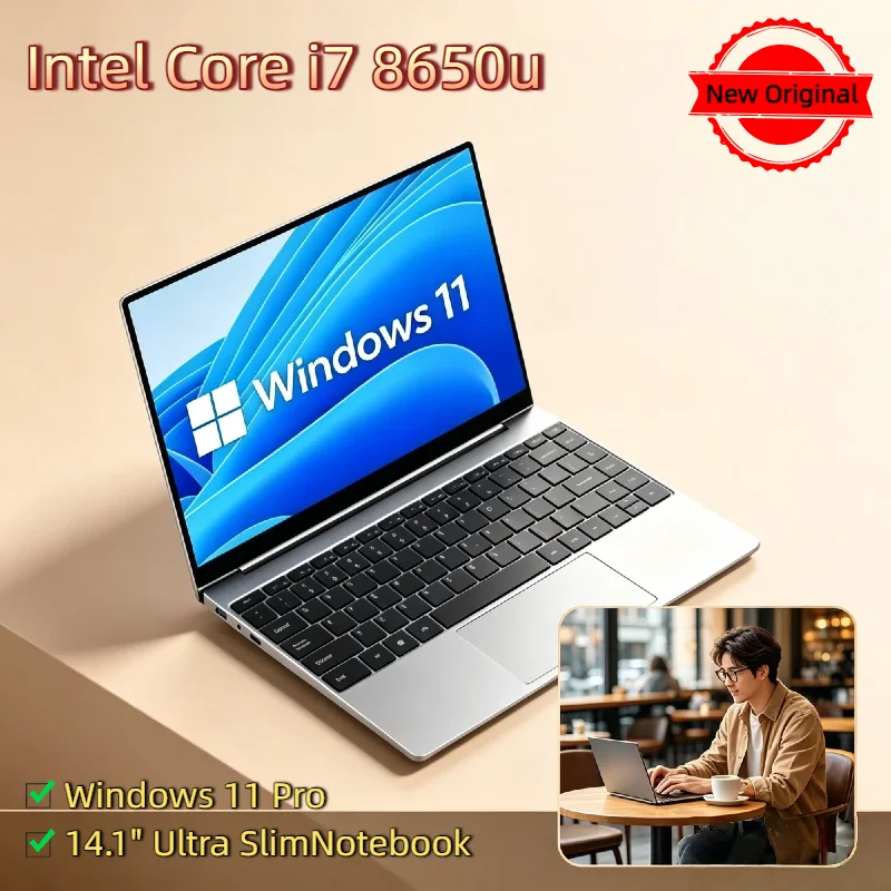 32GB RAM 14.1 Inch Ultra Slim Gaming Laptop Intel Core i7 8650U 2TB SSD Windows 11 1920x1080 HD Notebook PC Gamer
