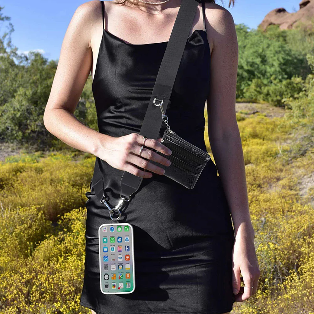 حزام الهاتف مع الحقيبة انغلق الهاتف المحمول الحبل حزام قابل للتعديل عبر الجسم سلسلة الهاتف متعددة الوظائف للهاتف #3