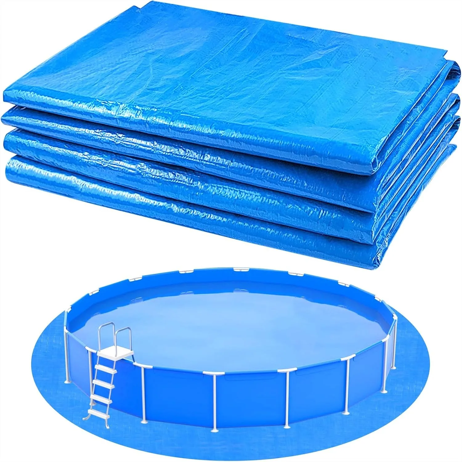 Round Pool Ground Cloth for 18ft Above Ground Pool, Heavy Duty Pool Mat Protector Prevent Puncture