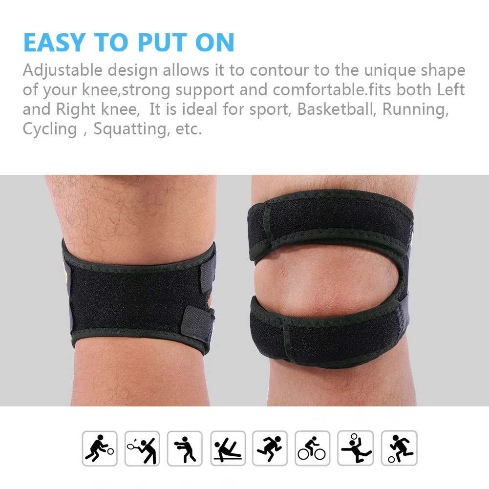 Double Strap Knee Sleeves Support Patella Tendon Brace Stabilizer Relieve Pain Sport Lightweight Durable Safty Protective Equip