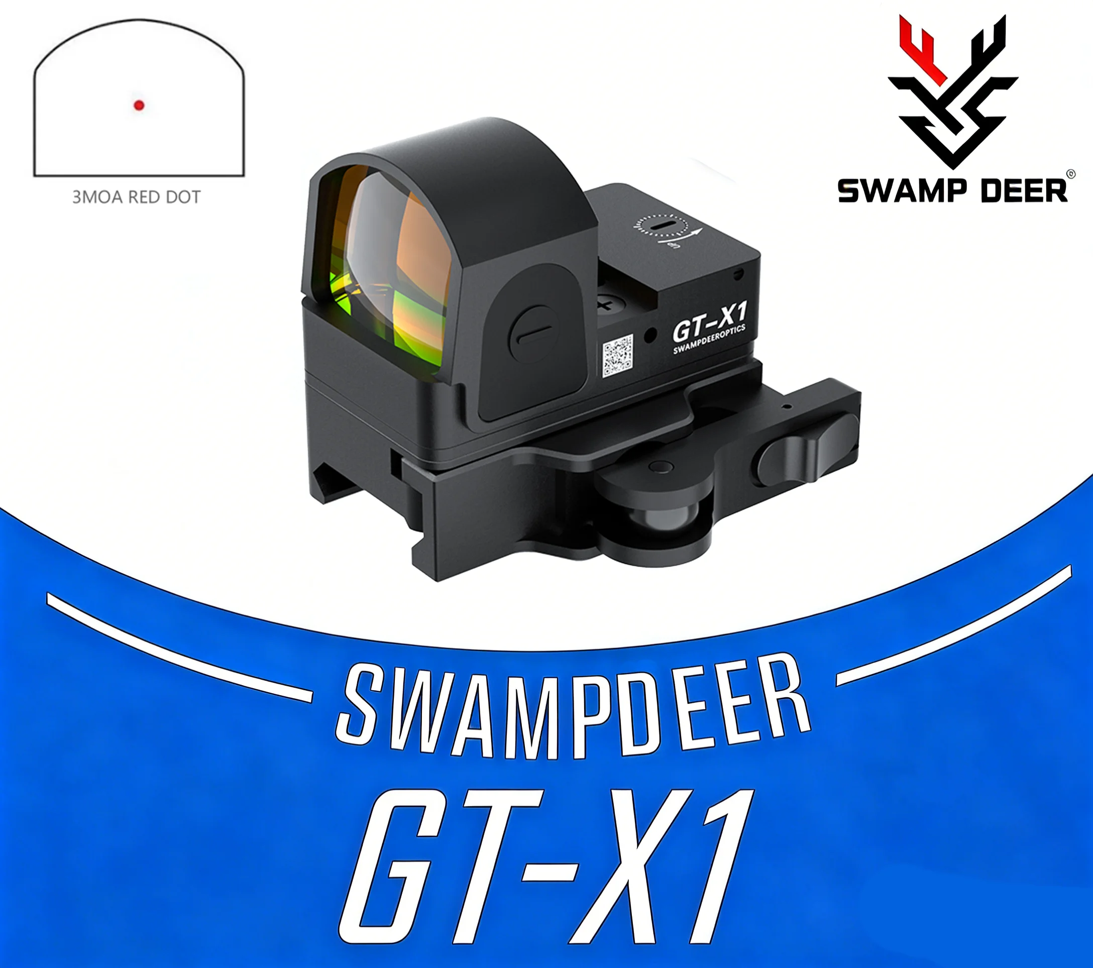 

SWAMPDEER GT-X1 Red Dot Sight For Close-in Work&General Shooting Compatible With R.M.R Footprint For Airsoft & 9mm Pistol