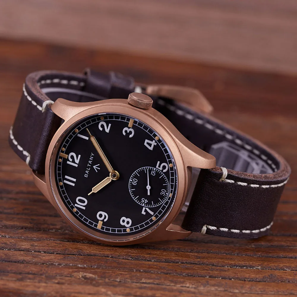 Orologio meccanico in bronzo retrò da uomo per gabbiano ST3620 movimento a carica manuale orologio da polso da pilota militare con zaffiro Super