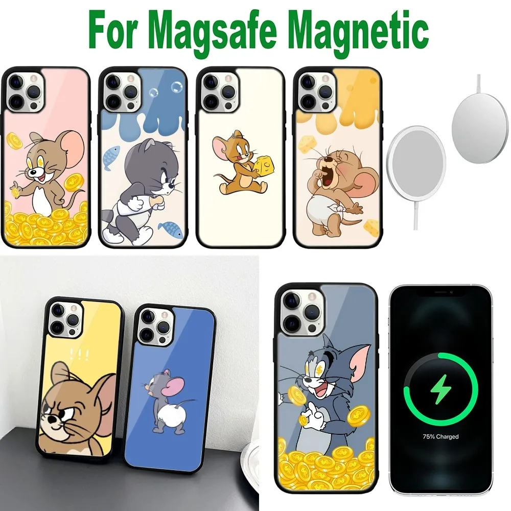 T-Tom and Jerry Phone Case For iPhone 16,15,14,13,12,11,Plus,Pro,Max,Mini Magsafe Magnetic Wireless Charging