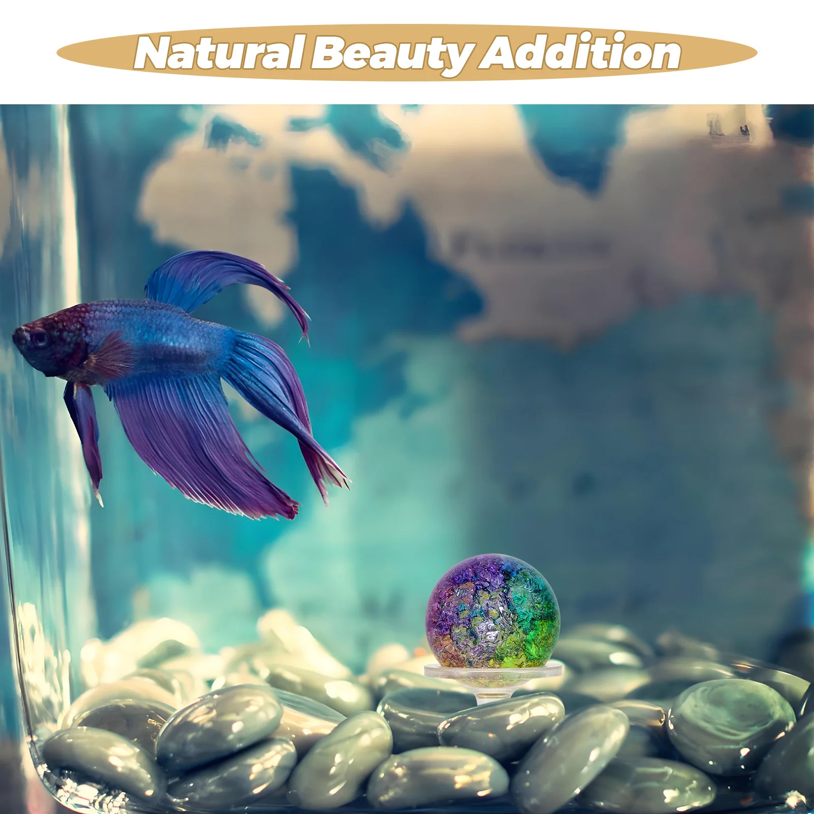 1Set Decorative Ice Cracked Glass Sphere Ball Multi-Functional Glass Globe for Aquarium Bonsai Fountains Home Office Decor