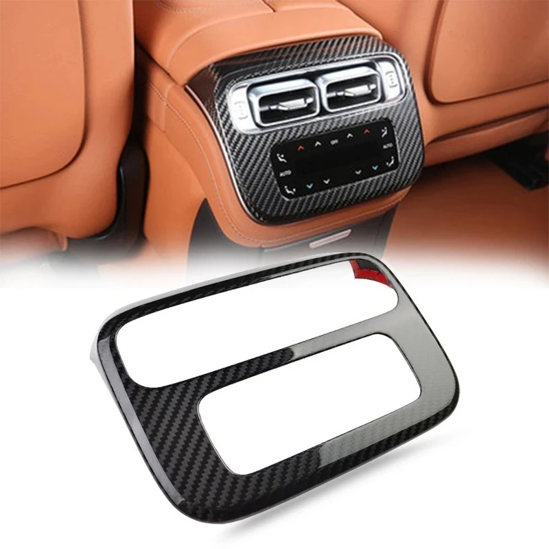 For Mercedes W223 Carbon Fiber Rear Seat Air Outlet Vent Cover For Maybach S480 S Class S400L AMG S450L Carbon Interior