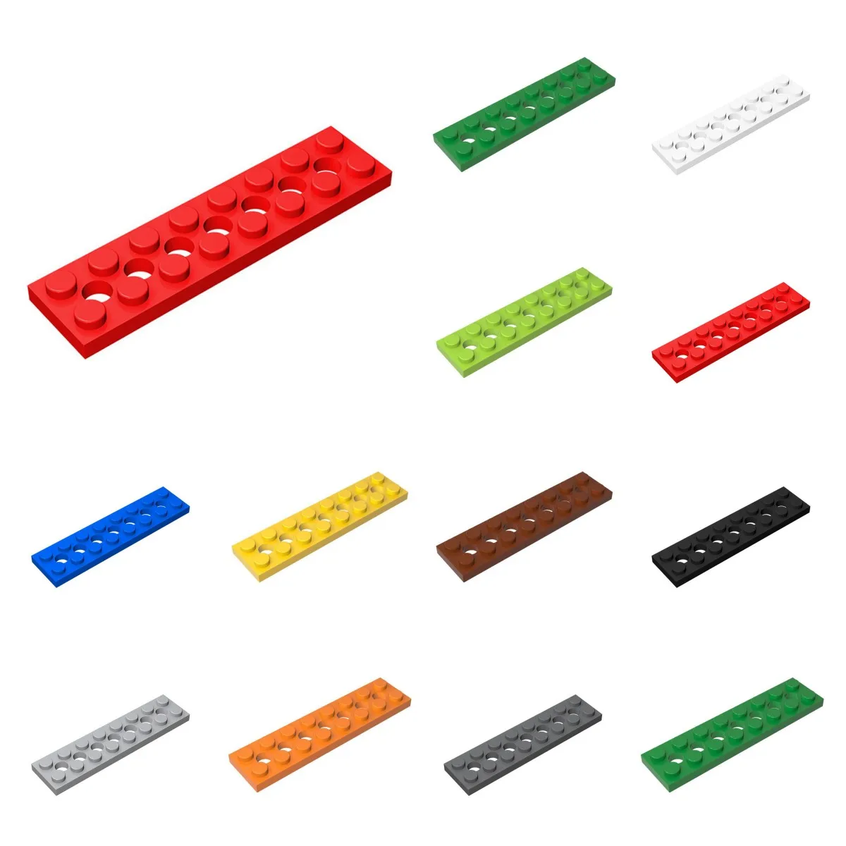 

10pcs 3738 Plate 2 x 8 with 7 Holes Bricks Collections Bulk Modular Toys For Technical MOC DIY Gift Buildings Blocks