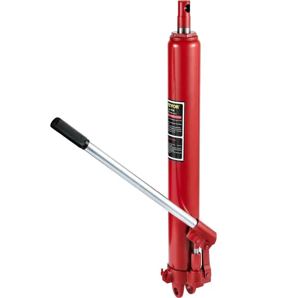 

8 Ton Hydraulic Long Ram Jack Manual Piston Pump Clevis Base Engine Lift Cherry Picker Handle for garage Shop Crane Red
