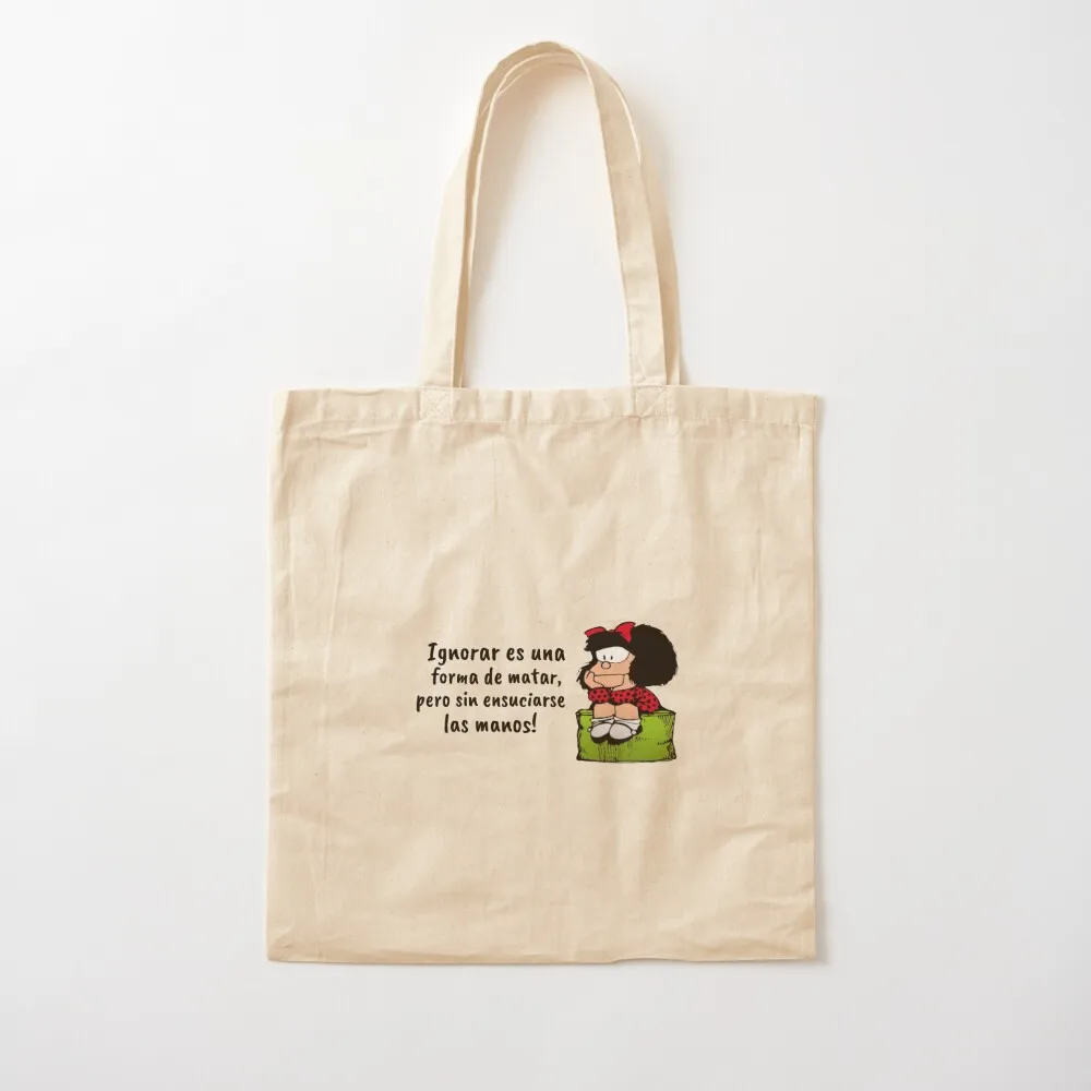 Spanish Quotes And Mafalda Comics Tote Bag canvas shopping bag Women's bags Shopping bags women bag