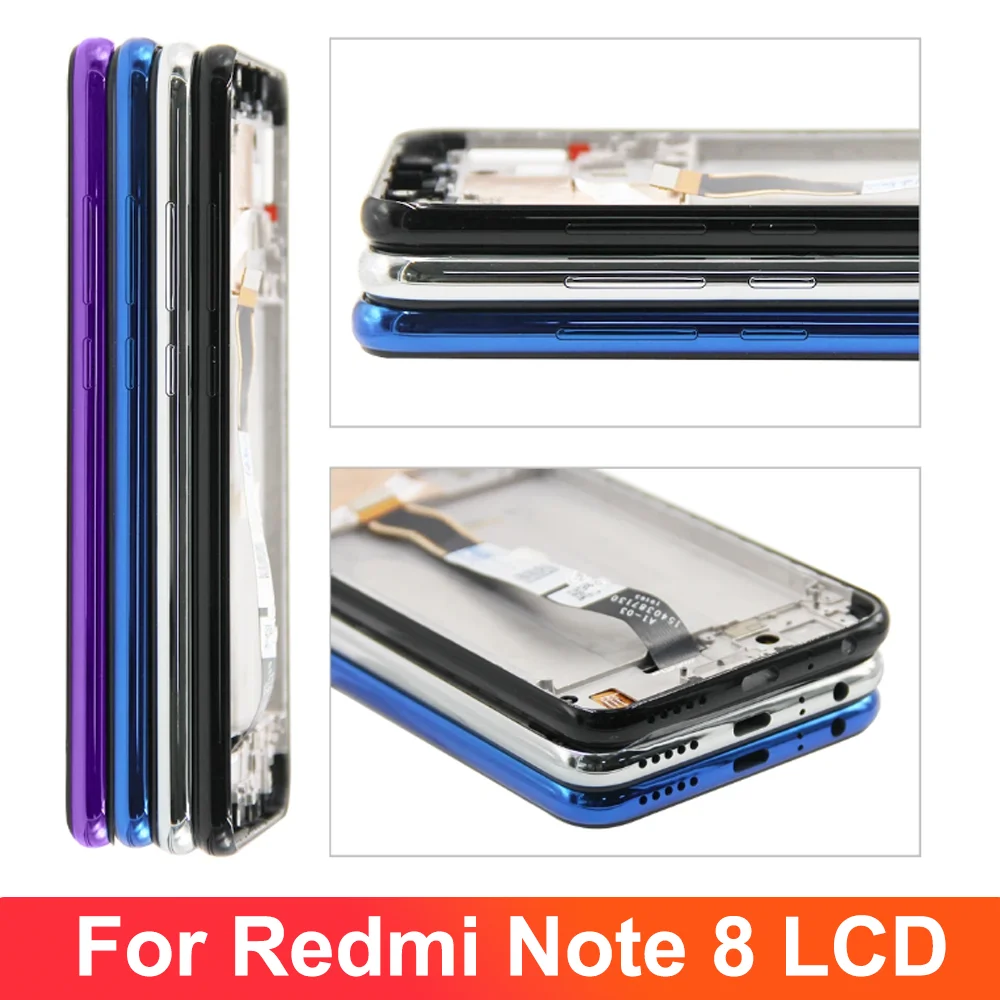 For Xiaomi Redmi Note 8 LCD Display Touch Screen, For Redmi Note8 M1908C3JH, LCD Display Replace, with Frame