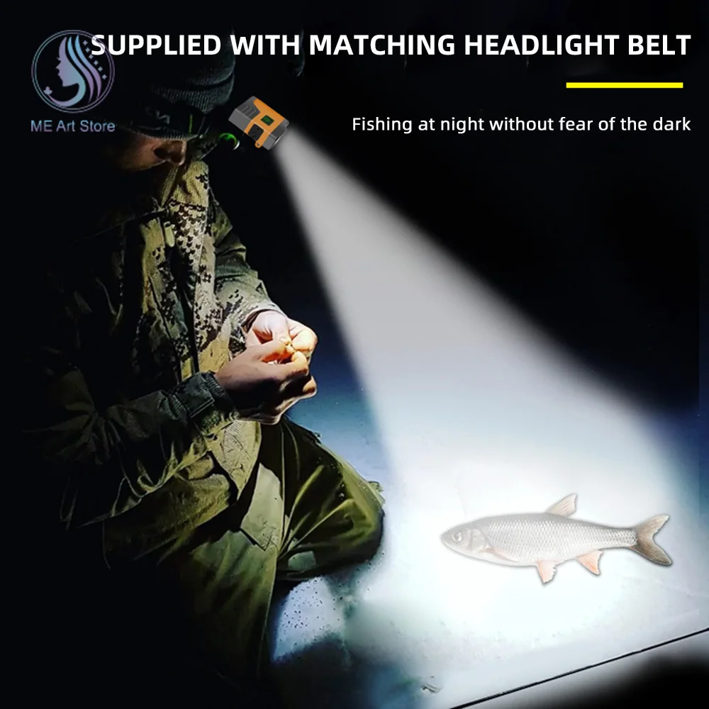 Induction COB Floodlight Fishing Headlight Glare Night Fishing Lamp Cap Clip Charging Bait Bright Light Head Mounted On the Mass