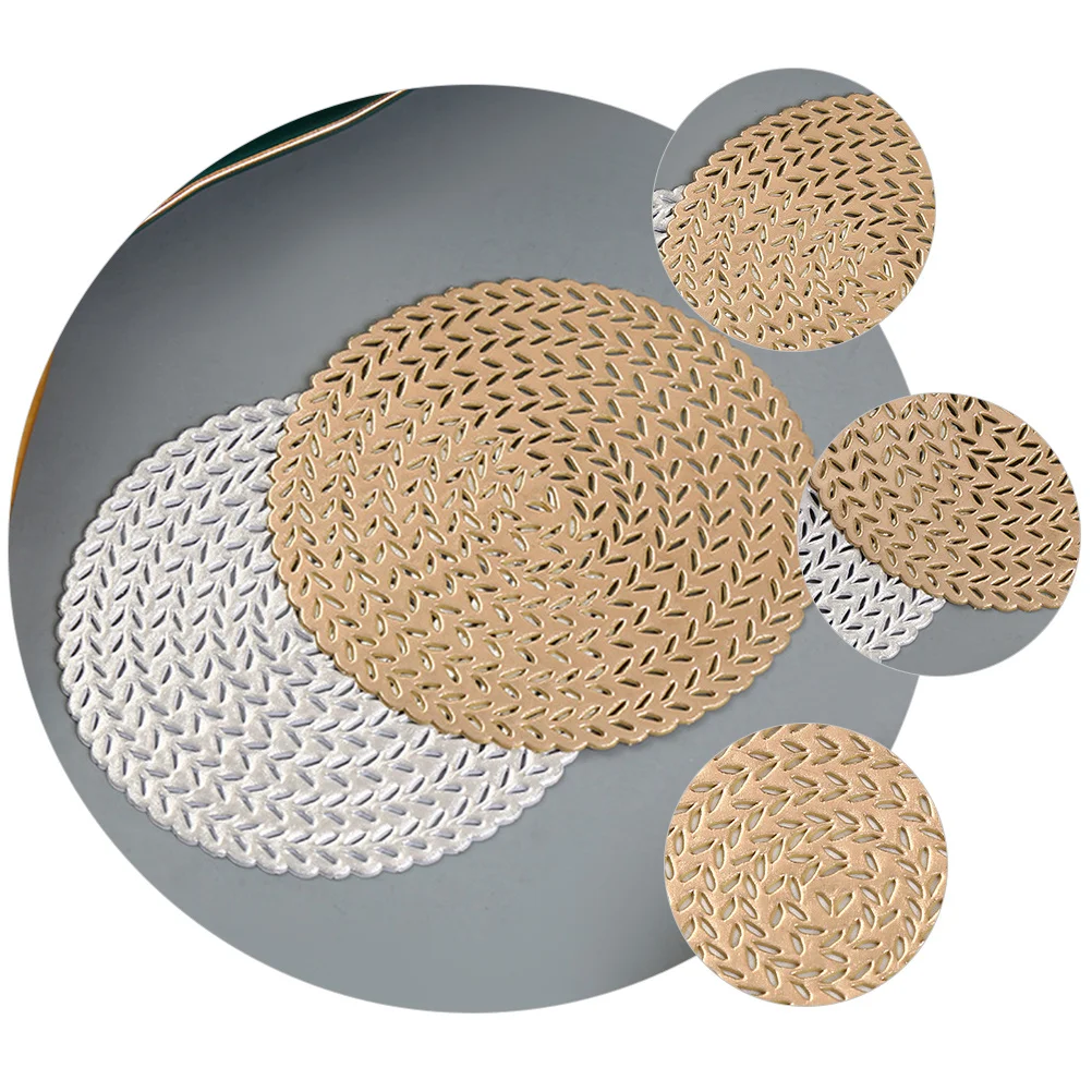 

6Pcs Creative Hollow Wheat Pattern Cup Mats Vintage Table Placemats Coasters Heat Insulation Decorative Coasters for Home