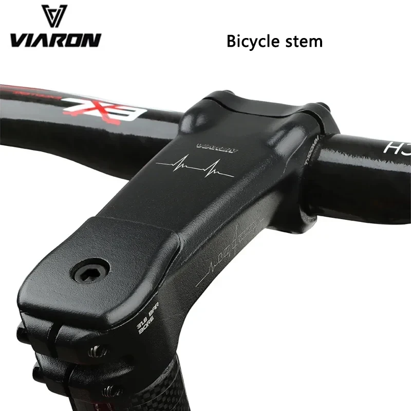 

VIARON Lightweight Aluminum Alloy Road Bike Handlebar - 0-23° Angle 28.6mm Steerer Tube & 31.8mm Clamp Compatible (105mm Length)