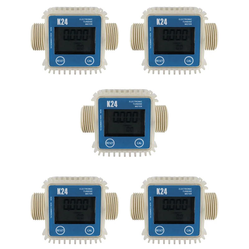 

A96I-5 Pcs K24 Lcd Turbine Digital Fuel Flow Meter Widely Used For Chemicals Water