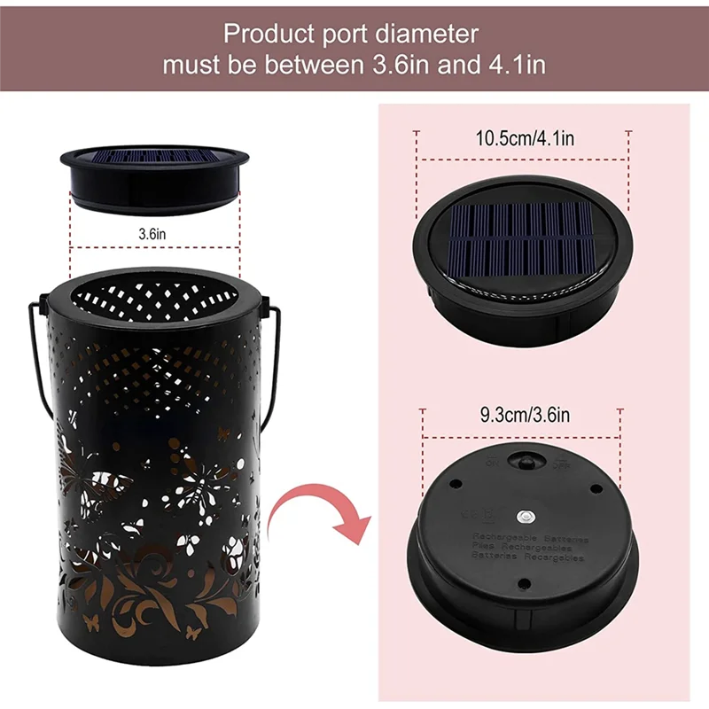 Imagem -06 - Grande Luz Solar Substituição Top para Lanternas Penduradas ao ar Livre Mais Poderoso Mais Eficiente Pacote