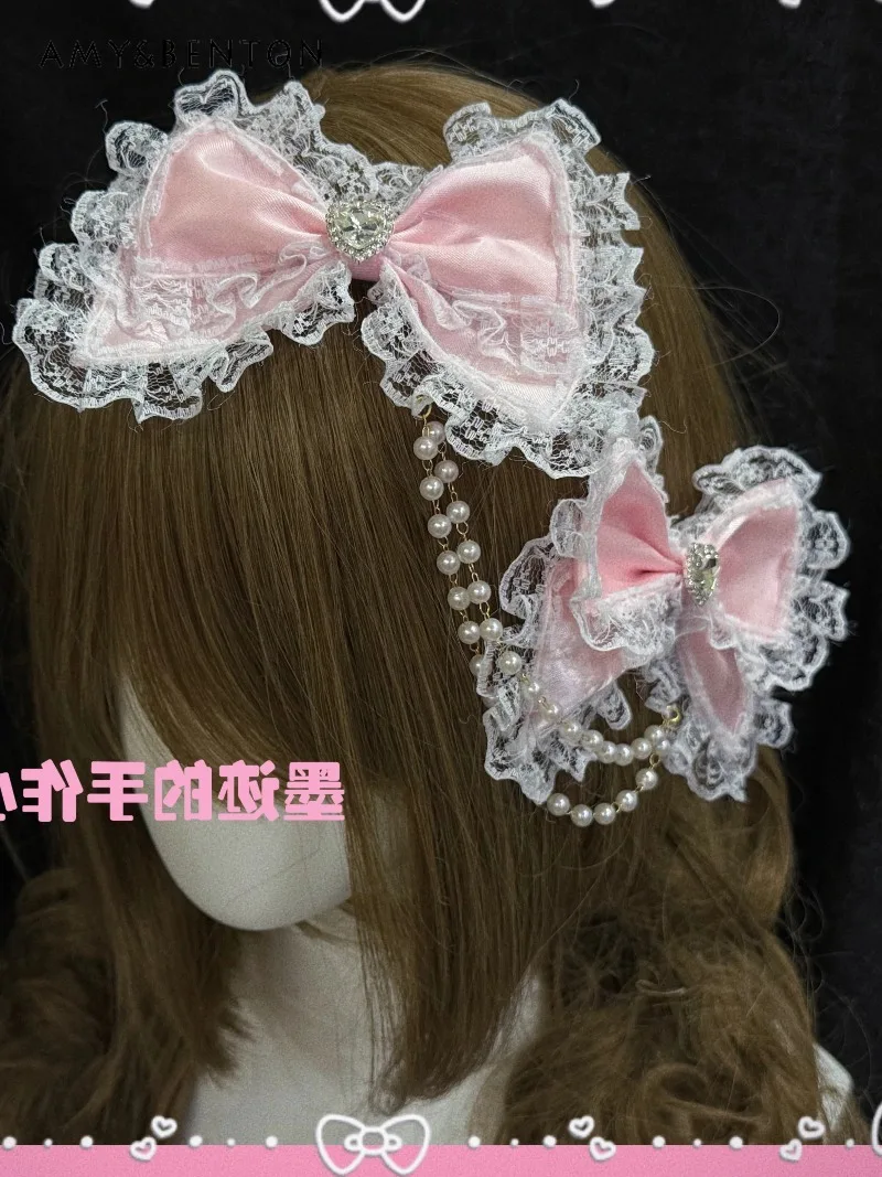mars-style-gorgeous-bow-pearl-chain-lace-jewelry-hairpin-women-subculture-hot-girl-y2k-lolita-style-pink-girl-hair-accessories