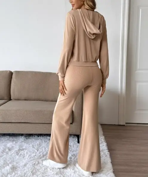 

Two Piece Women Latest Hot Selling Fashion Suit Women 2025 New Hooded Sweatshirt Casual Pant Two-Piece Set for Autumn and Winter