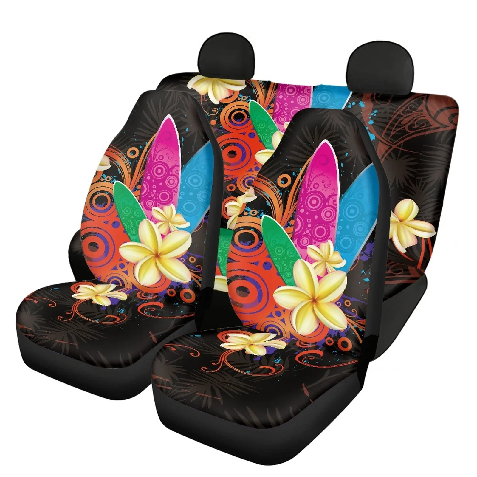 Front and Rear Seat Cover for Five-seater Cars Retro Polynesian Style Car Decorations Front and Rear Seat Cover Car Decoration