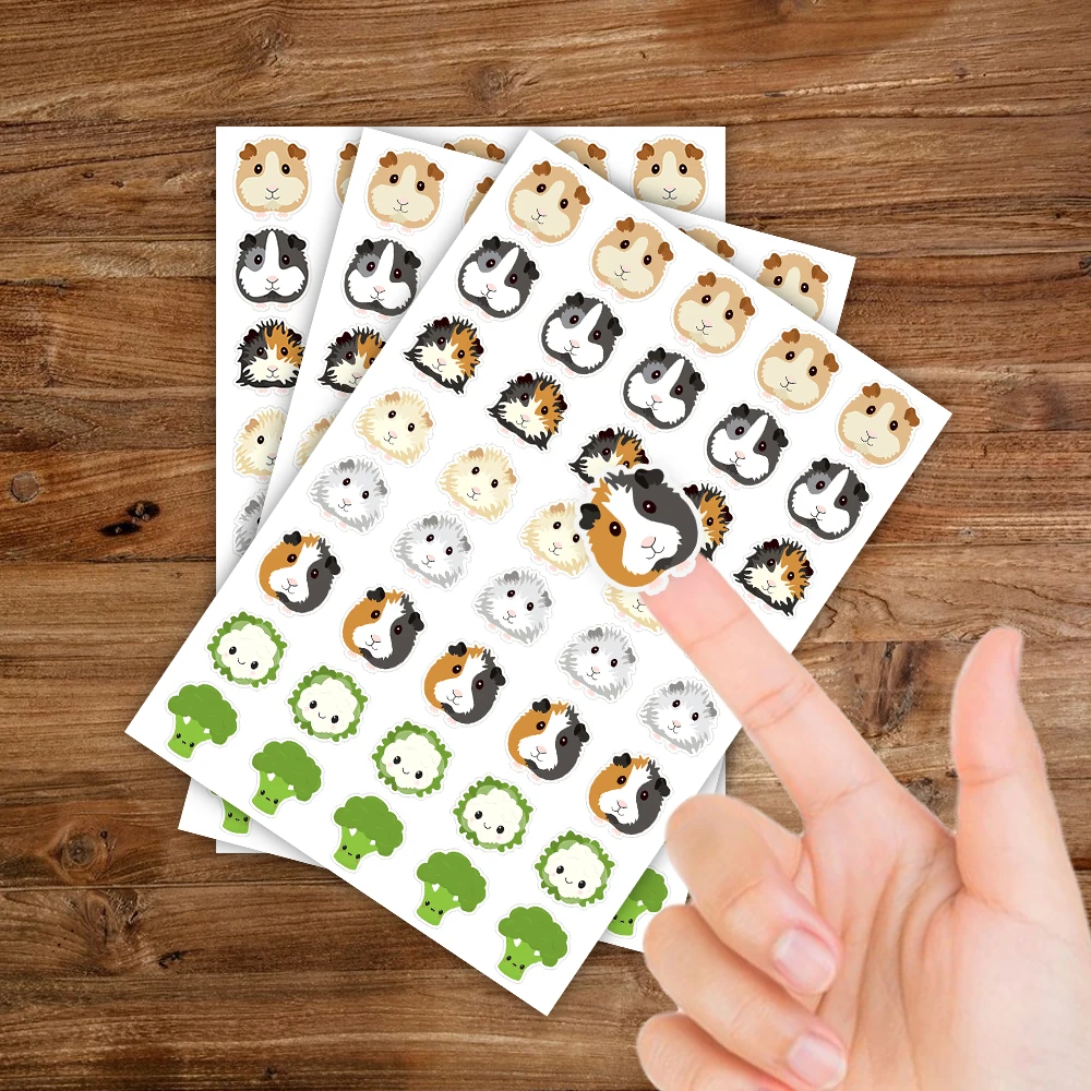 

1/2 Sheet 2cm Tiny Guinea Pig Stickers for Planner, Journal, Scrapbook, Phone, DIY Card Making Decoration, Sealing Decals