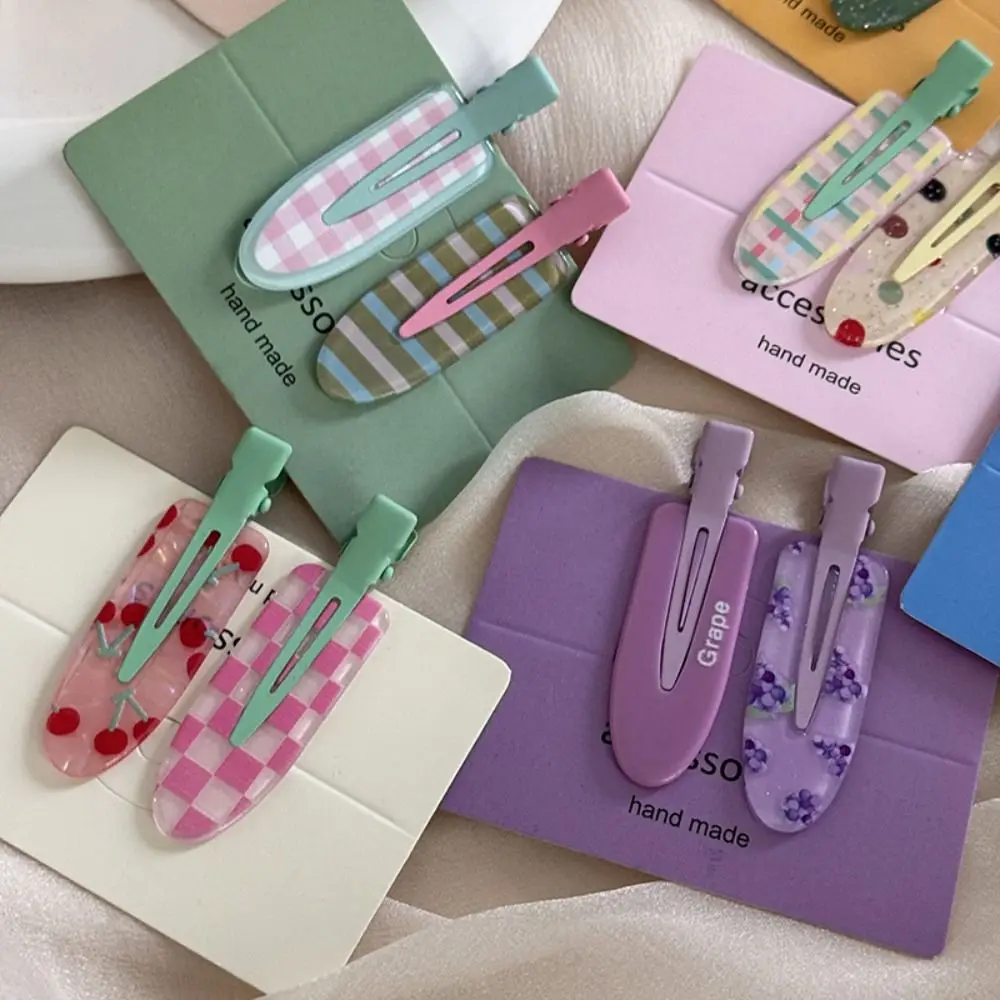 スイートチェリー跡のないヘアピンジオメトリ前髪クリップフルーツヘアピン韓国スタイルバレッタメイクヘアクリップ子供