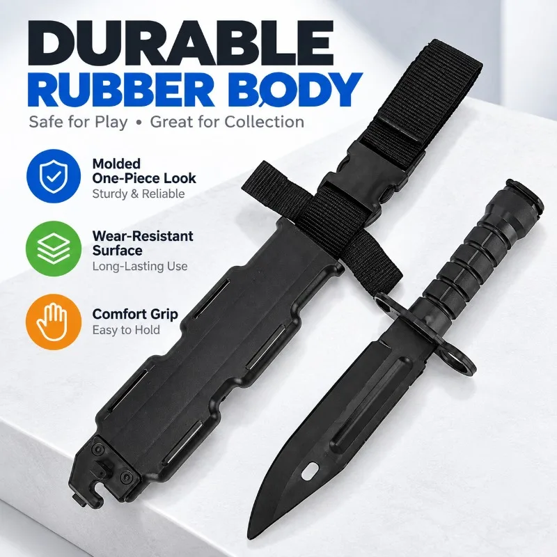 Flexible Rubber Model Prop Knife Non Hazardous Soft Blade For Collection And Scene Decoration