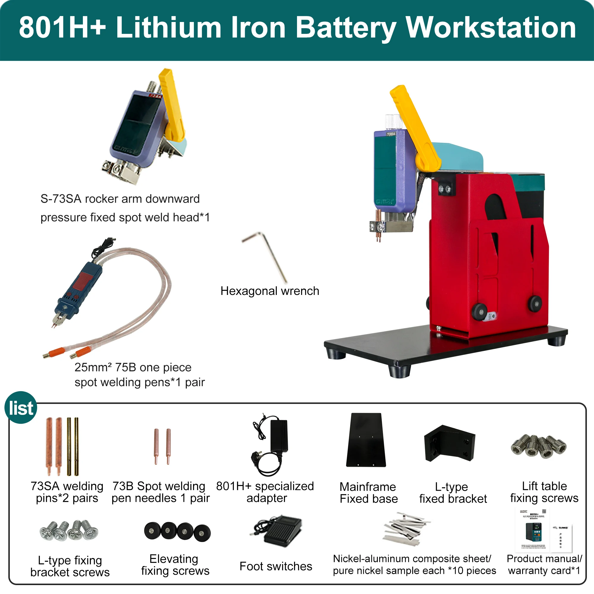 High Power Pulse Welding Machine GLITTER 801H+ Mini Spot Welding Machine Portable Aluminum For Nickel Large Battery &LFP Battery