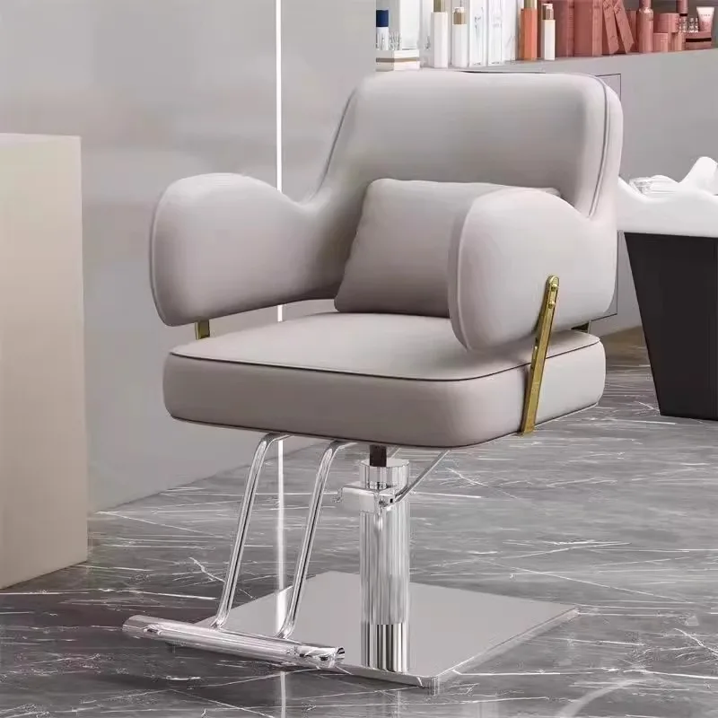 

Beauty Luxury Barber Chairs Ergonomic Barbershop Styling Round Salon Chair Equipment Sillones Para Barbería Salon Furniture