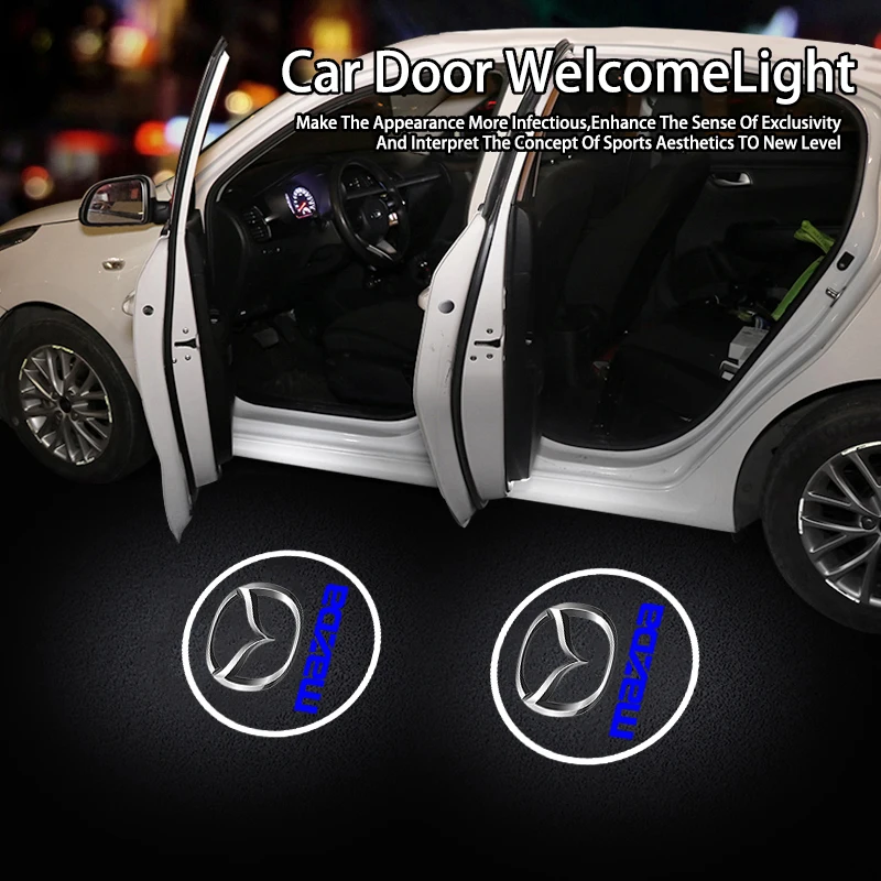 

2 шт. светодиодный автомобильный дверной проектор с логотипом, аксессуары для Mazda 2 6 3 CX5 CX80 CX70 CX90 MX30 CX60 CX50 CX30 BT50 e-TPV