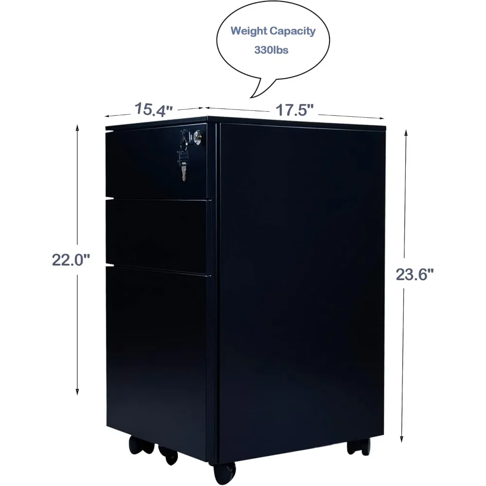 خزائن الملفات المتنقلة ذات 3 أدراج، خزانة الملفات المعدنية ذات الطائرة العمودية لتصميم ملف القانوني والرسائل المضاد للإمالة