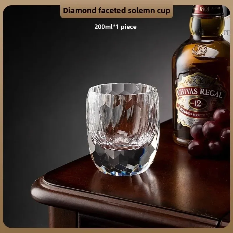 Diamond cup high-end handmade lead-free K9 crystal cup whiskey foreign wine